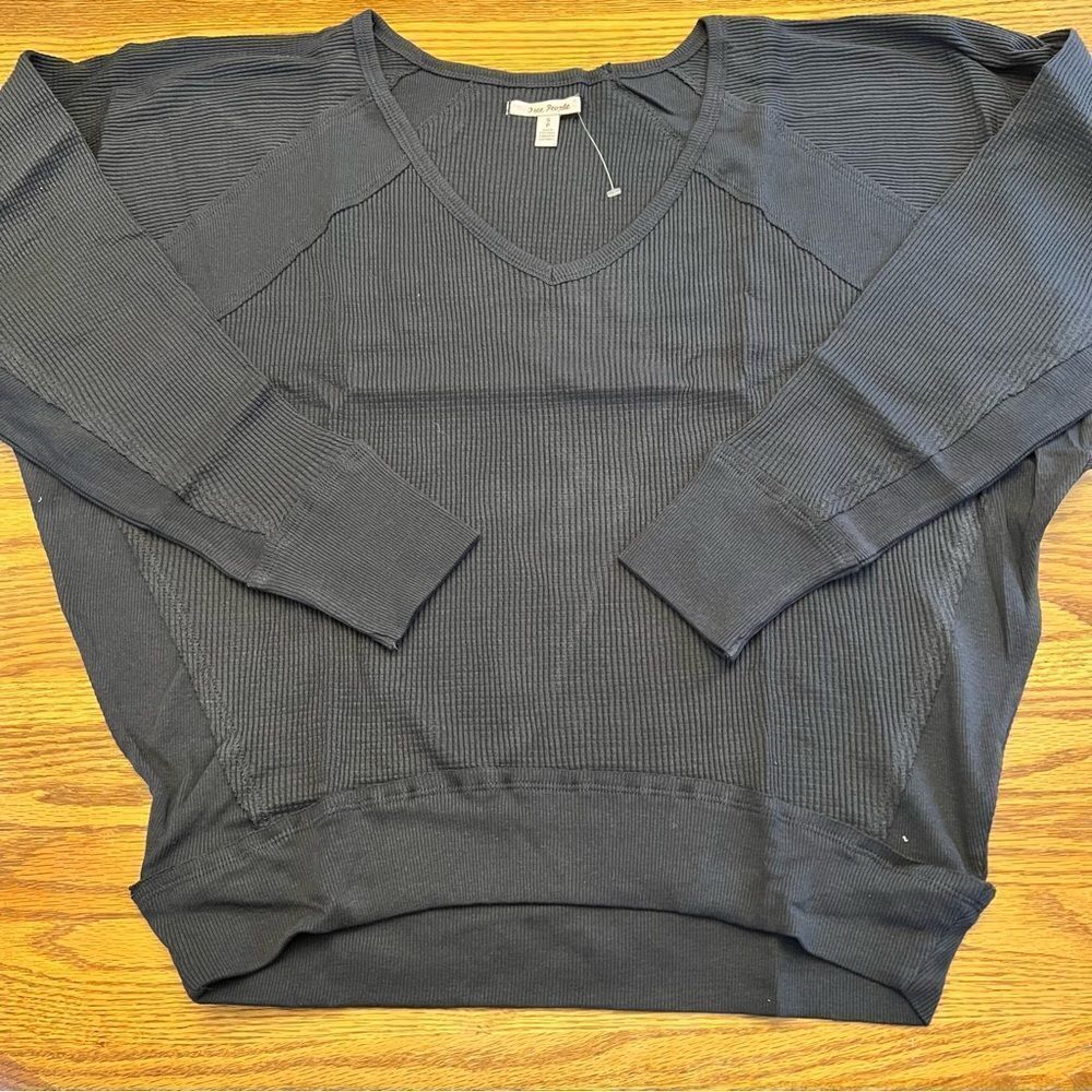 Free People Santa Clara Thermal long sleeve dolman nwt black